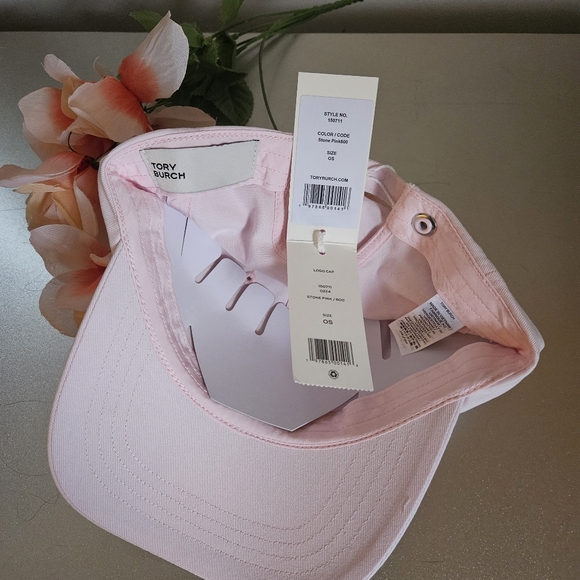 Tory Burch nwt Light pink baseball sport cap hat with T logo with adjustable bac - Picture 5 of 9